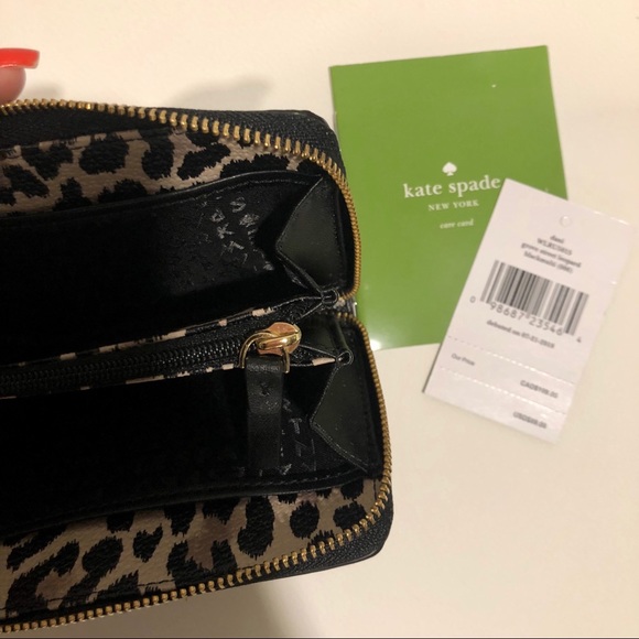 Kate Spade Key Chain Dani Zip Coin Purse Leopard - Picture 3 of 4